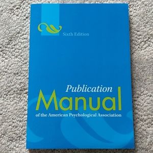 Publication Manual of the American Psychological A